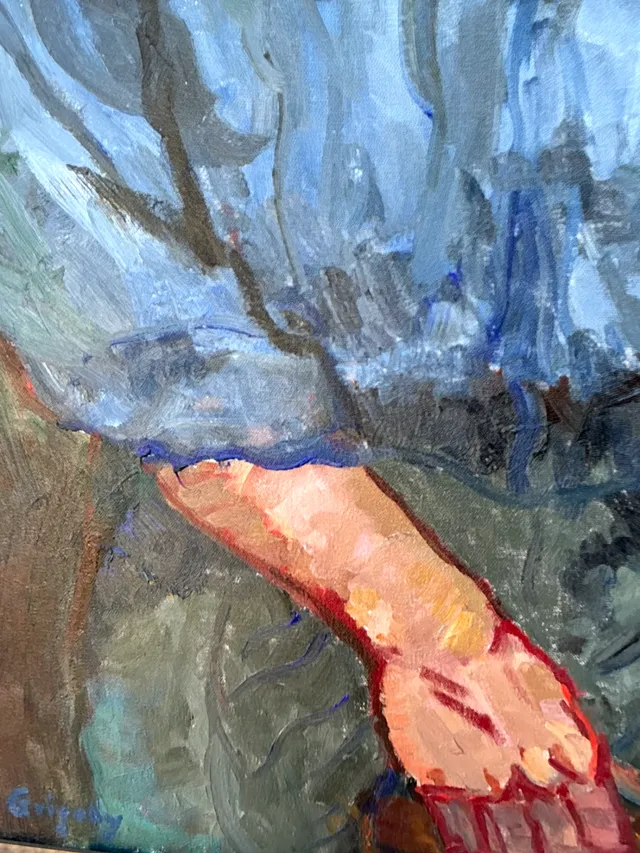 Vintage Original Oil Portrait Of Man On Canvas — additional photo 3