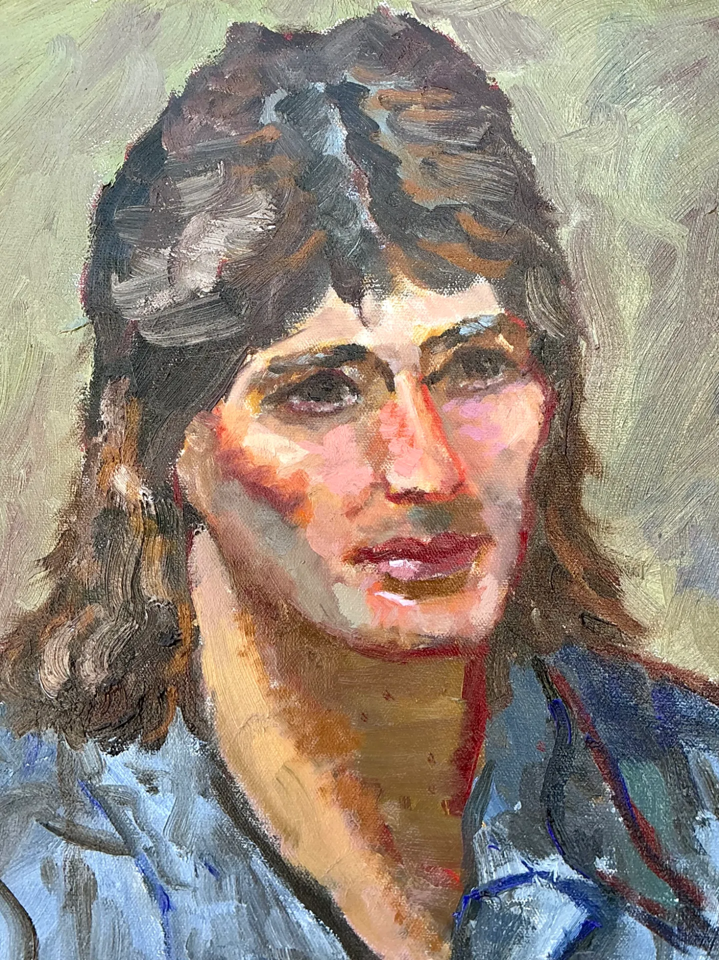 Vintage Original Oil Portrait Of Man On Canvas — additional photo 1