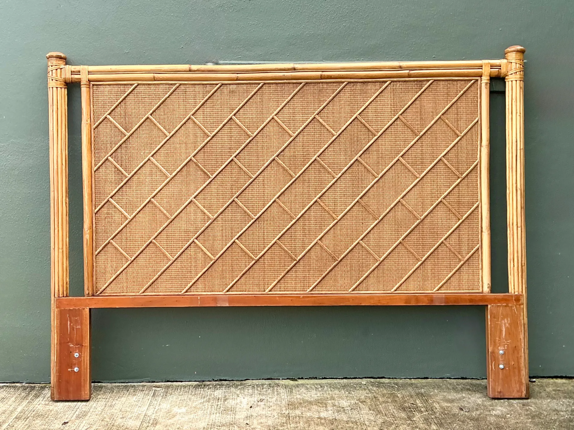 Vintage Bamboo and Wood King Headboard — additional photo 8