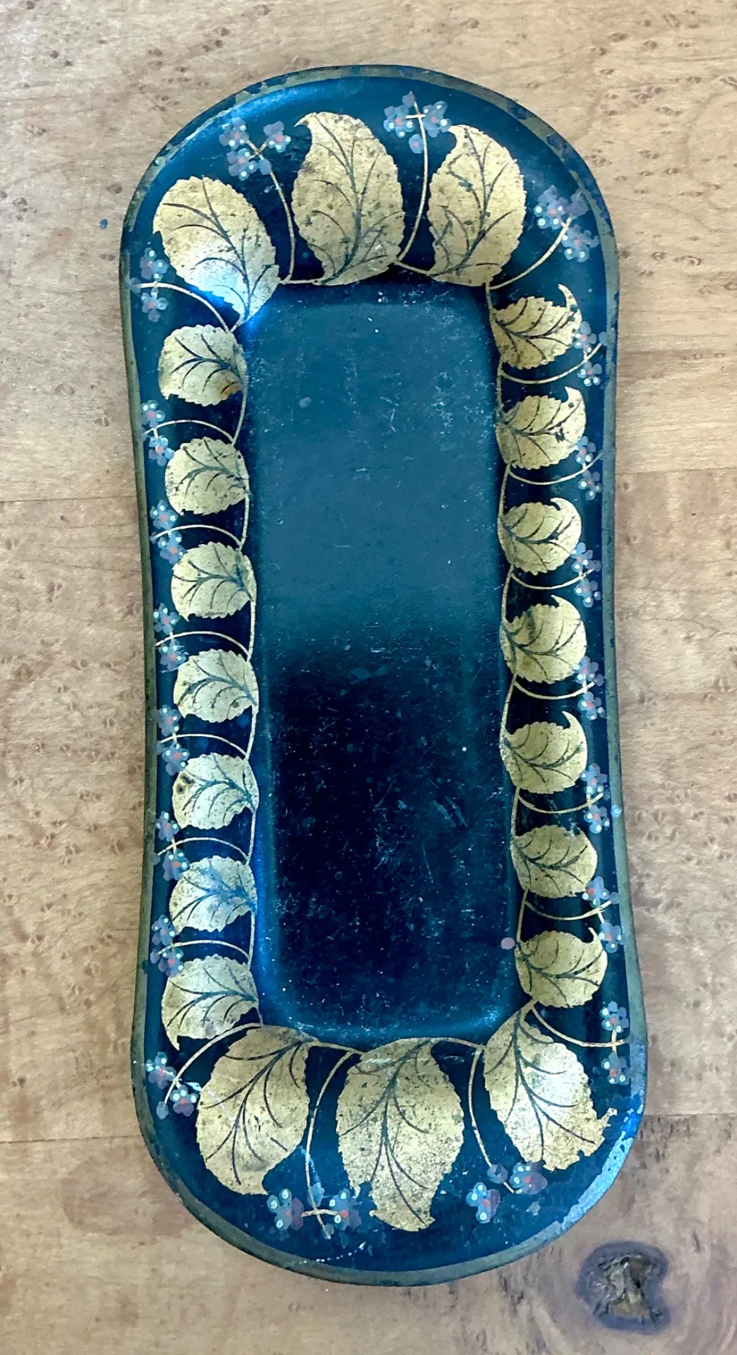 Vintage Hand-Painted Metal Vanity Tray — additional photo 3