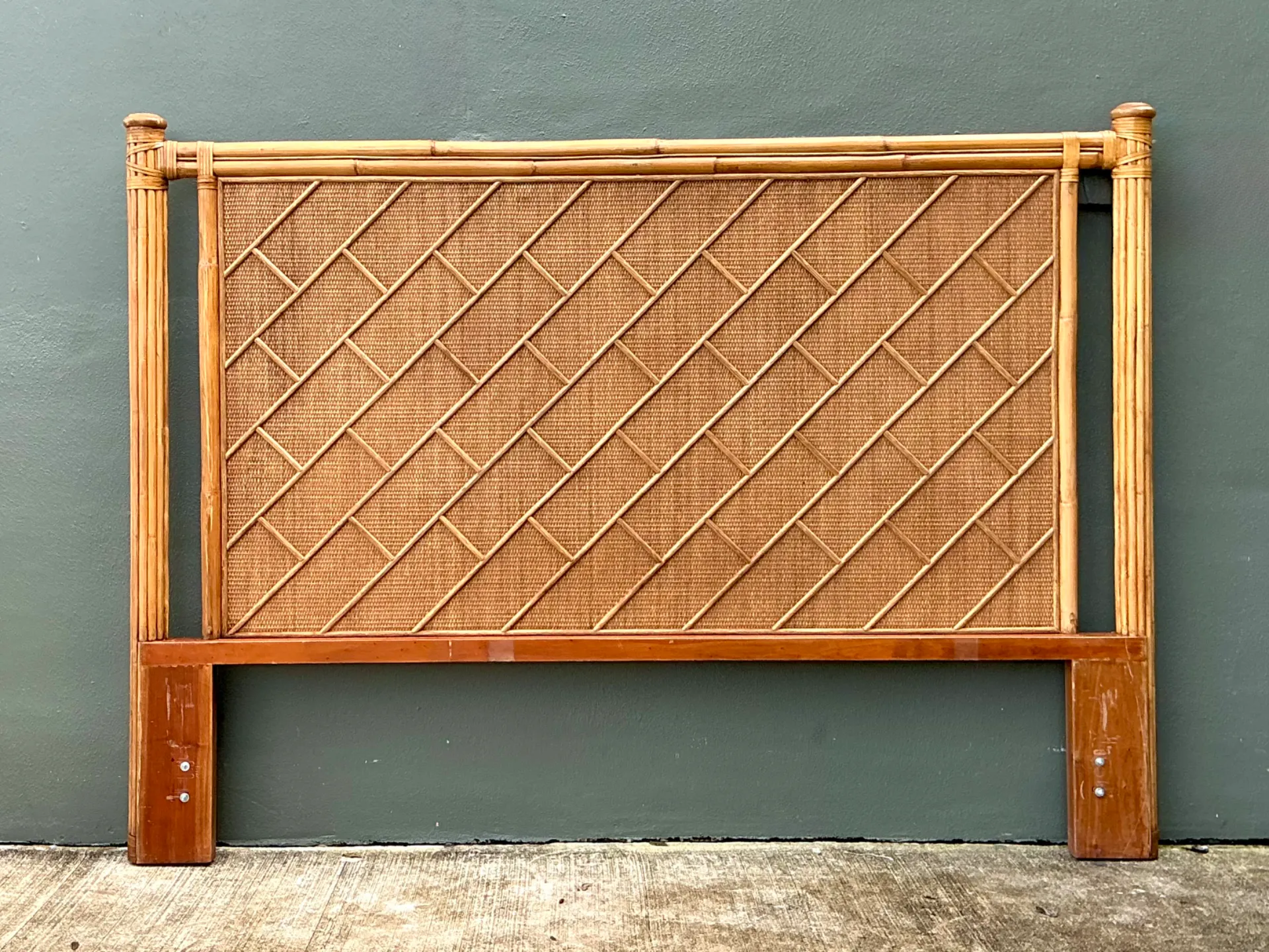 Vintage Bamboo and Wood King Headboard — additional photo 7