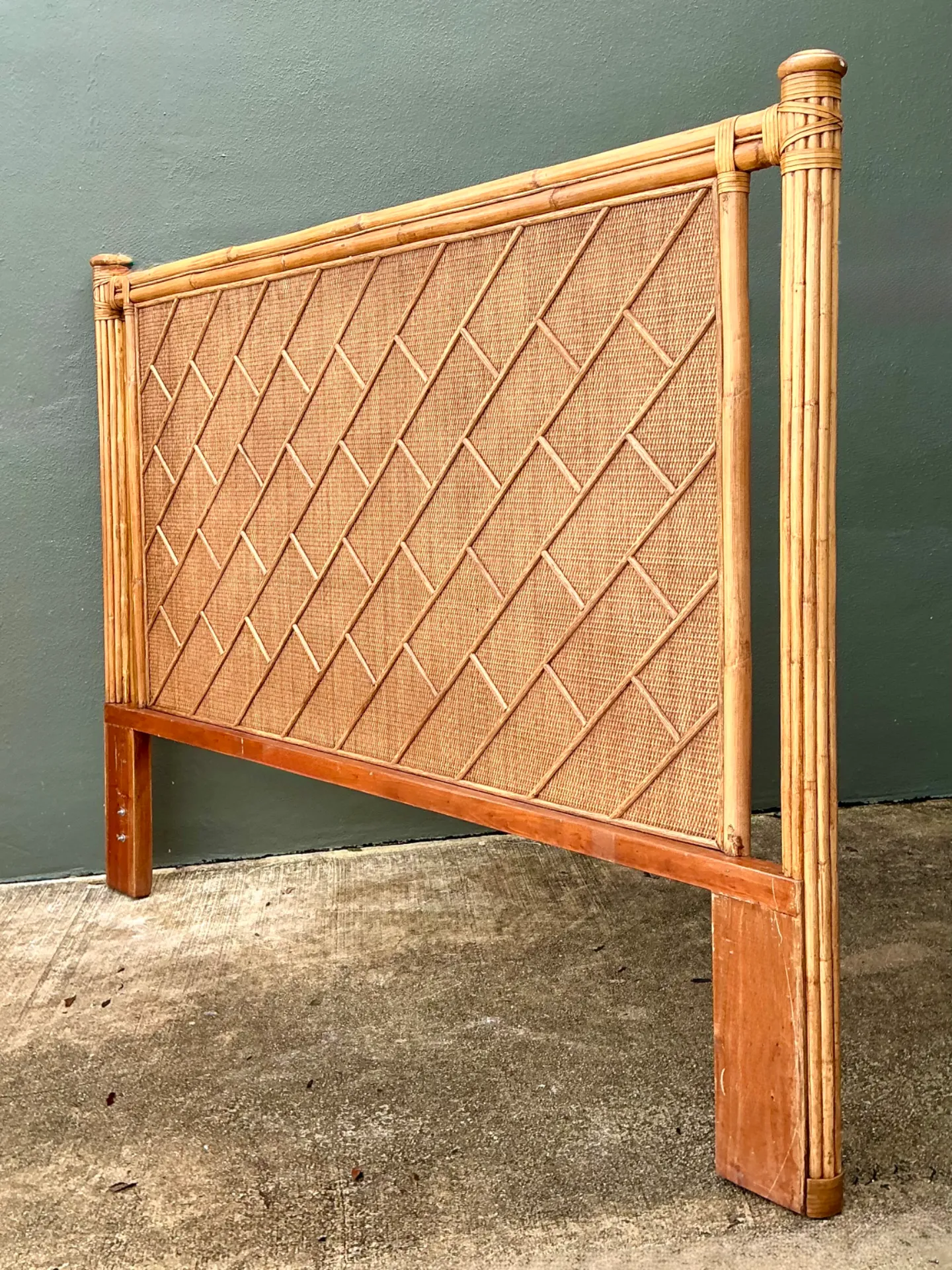 Vintage Bamboo and Wood King Headboard — additional photo 5