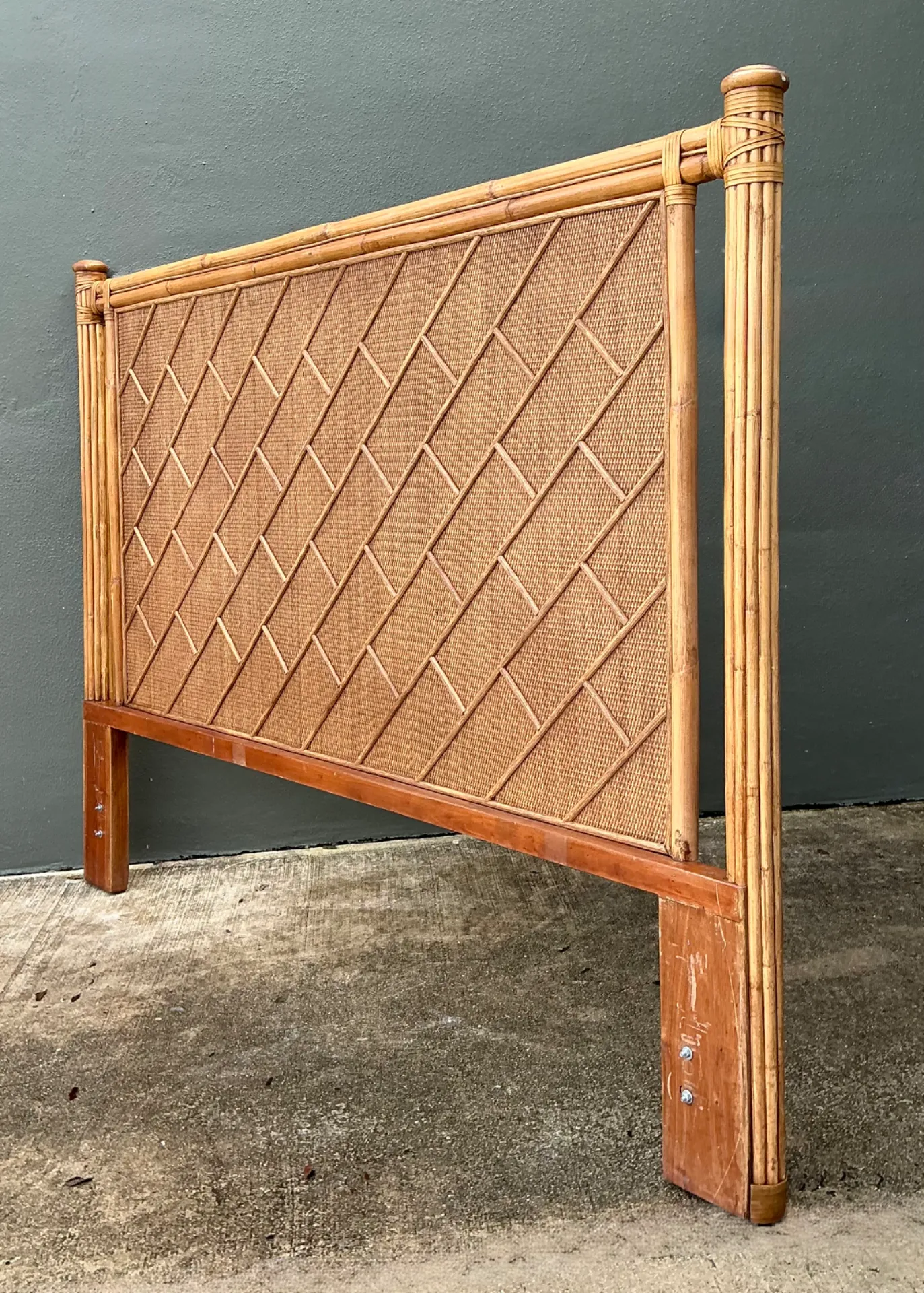 Vintage Bamboo and Wood King Headboard — additional photo 1
