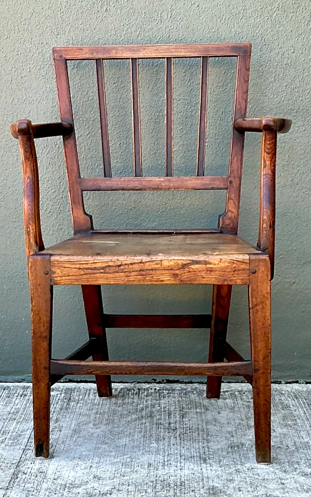 Vintage George III Country House “Elbow” Arm Chair In Elm — additional photo 2