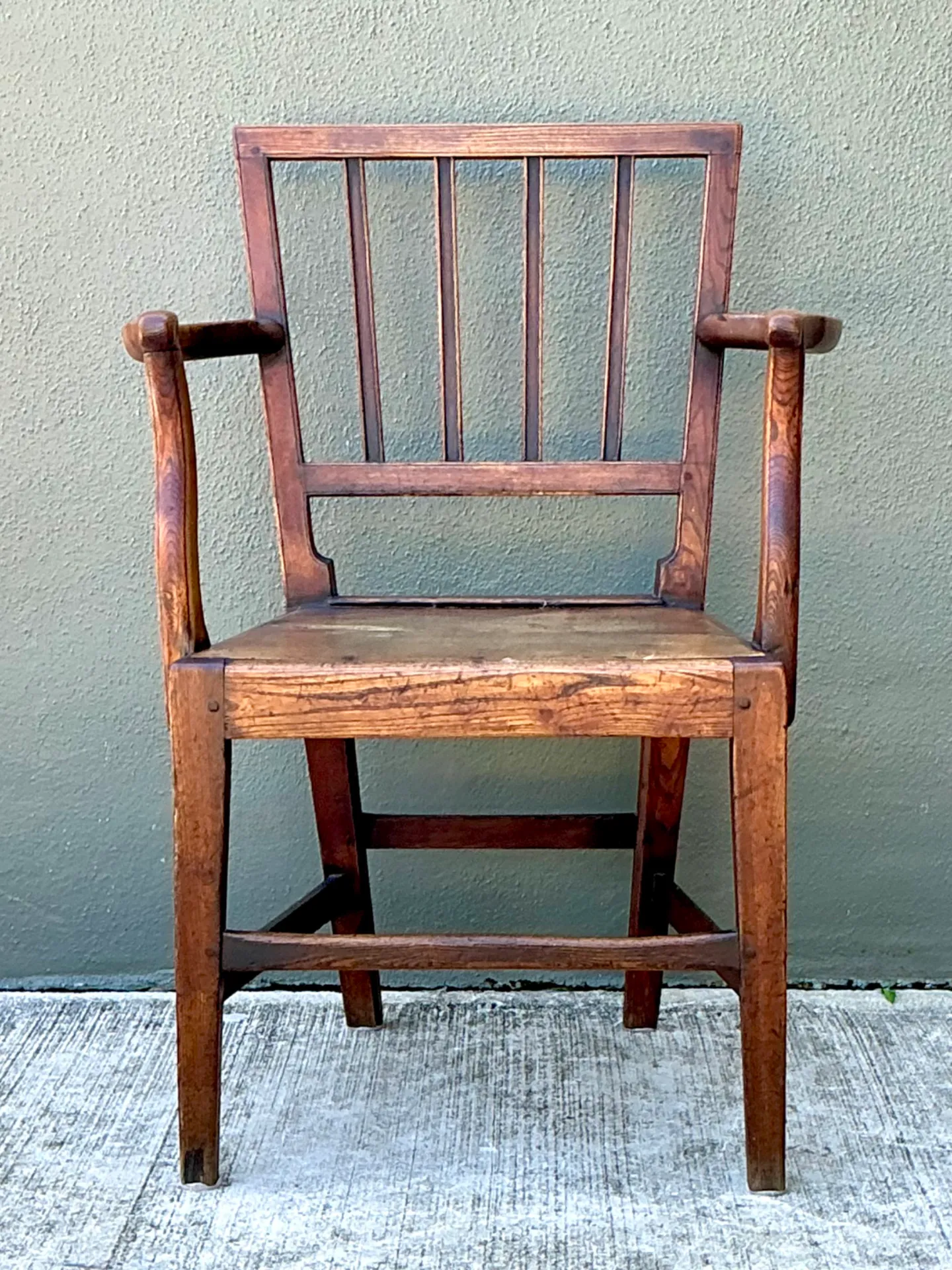 Vintage George III Country House “Elbow” Arm Chair In Elm — additional photo 6