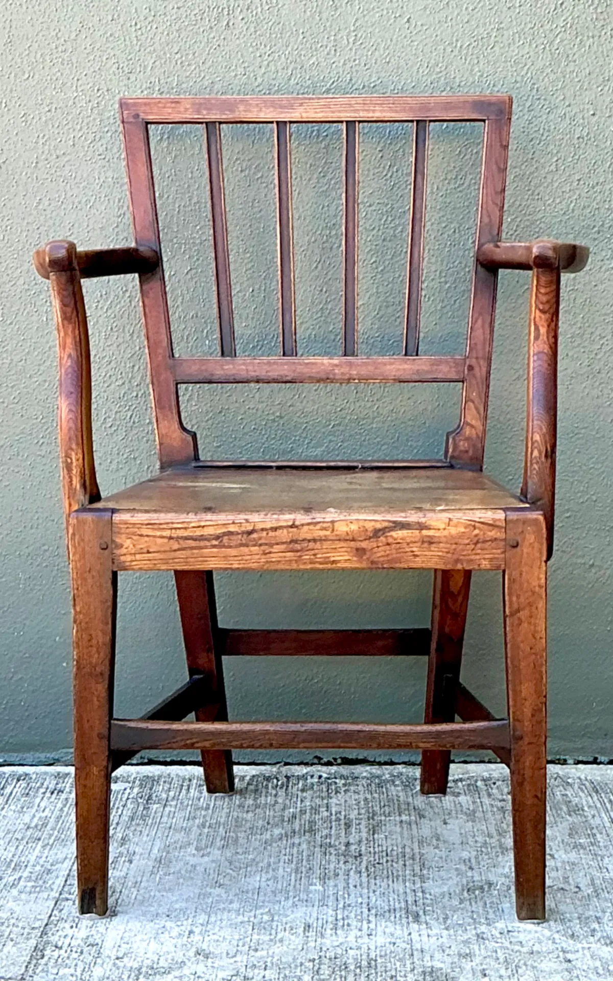 Vintage George III Country House “Elbow” Arm Chair In Elm — additional photo 6