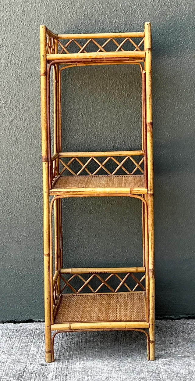 Vintage Rattan Three-Tier Shelf — additional photo 3
