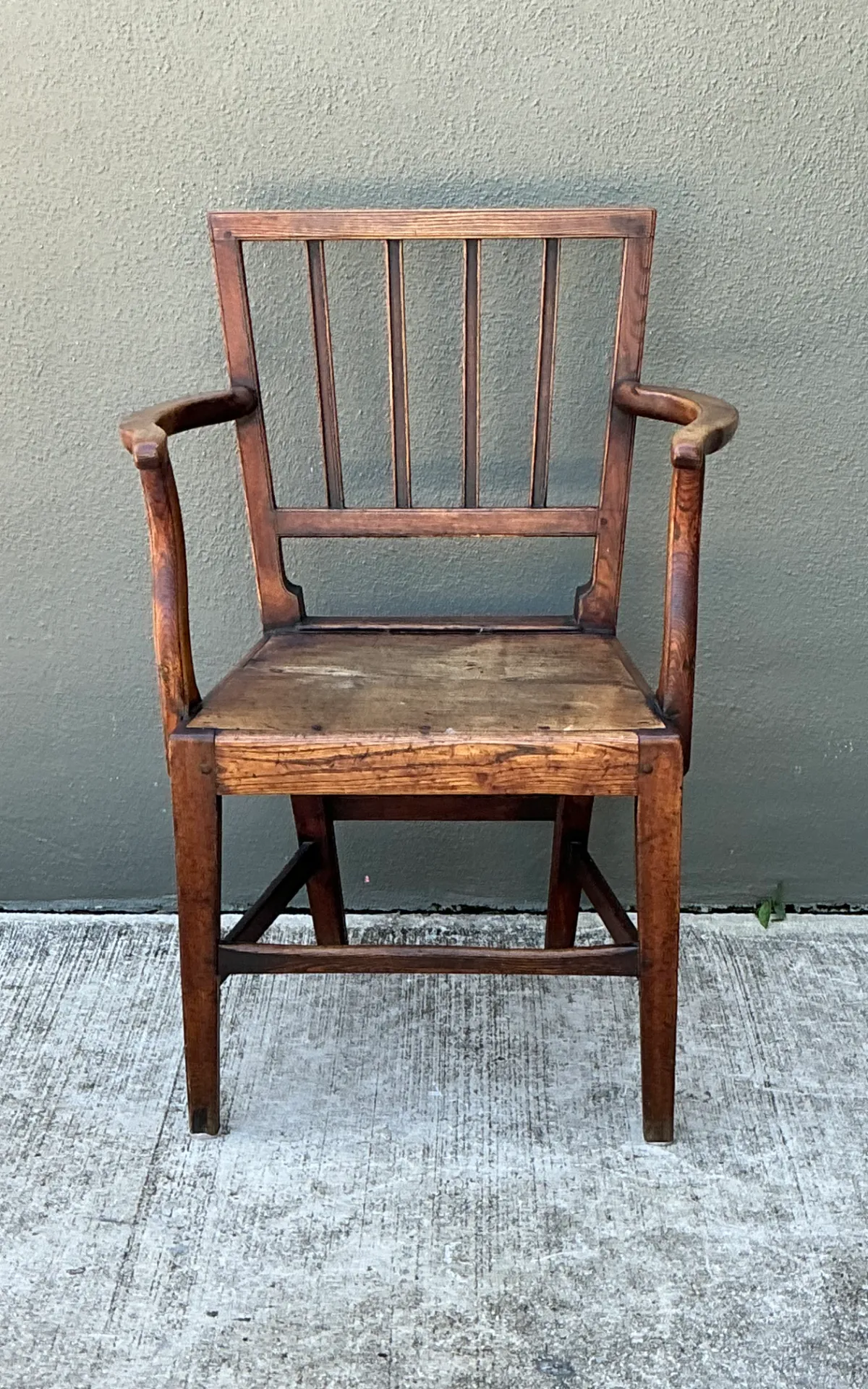 Vintage George III Country House “Elbow” Arm Chair In Elm — additional photo 8