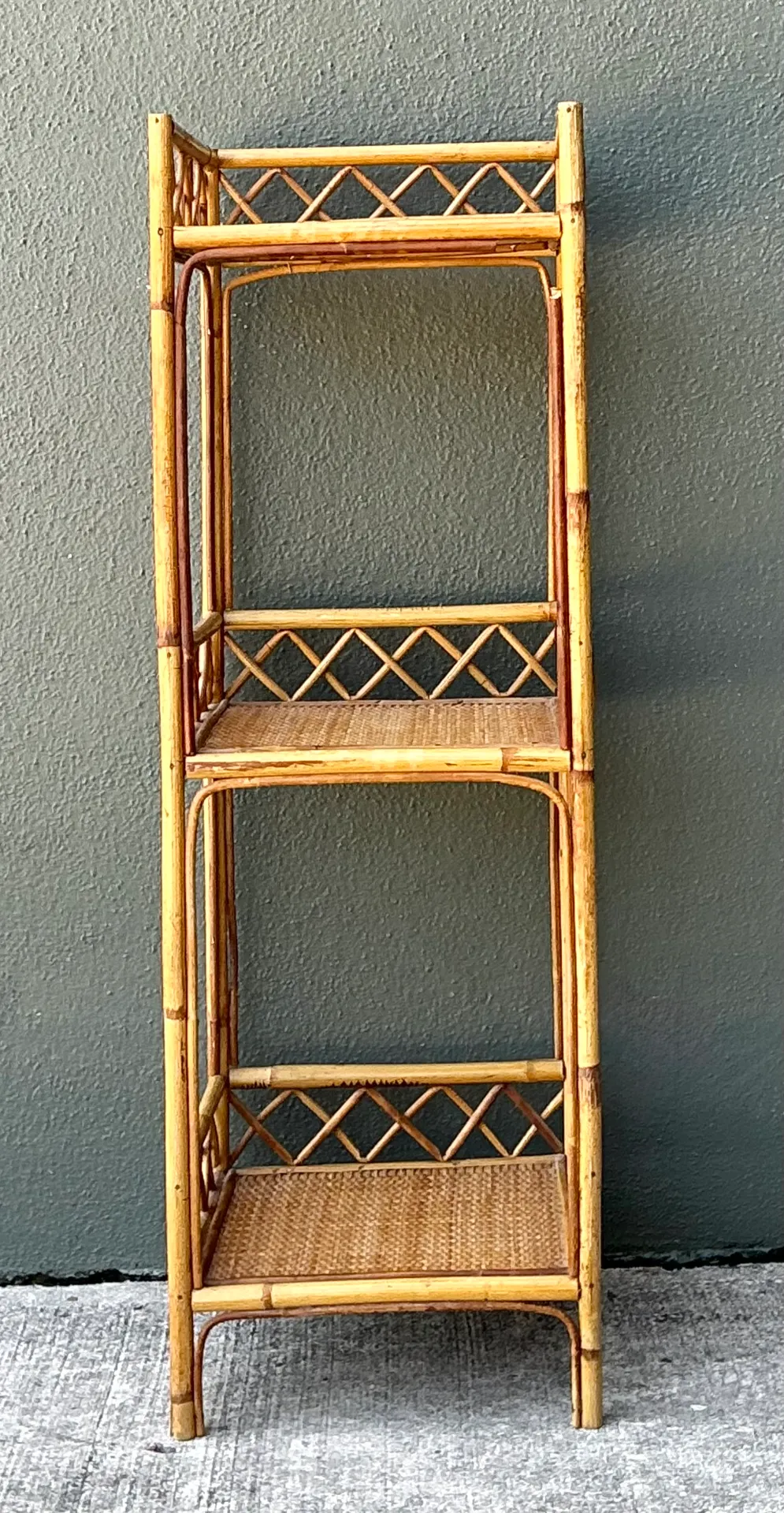 Vintage Rattan Three-Tier Shelf — additional photo 7