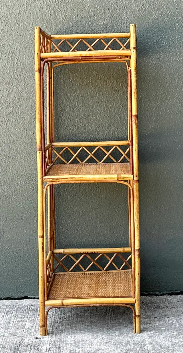Vintage Rattan Three-Tier Shelf — additional photo 7