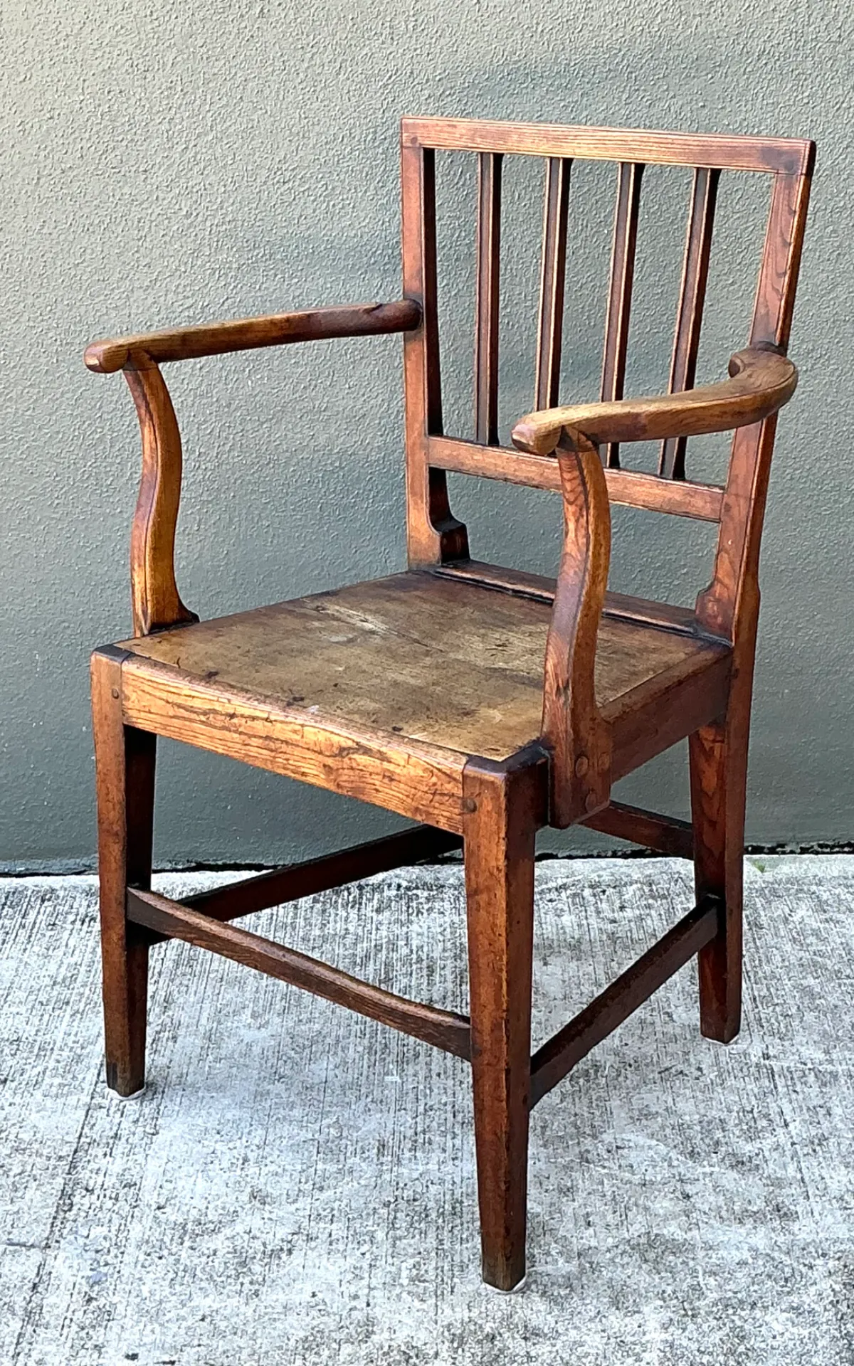 Vintage George III Country House “Elbow” Arm Chair In Elm — additional photo 7