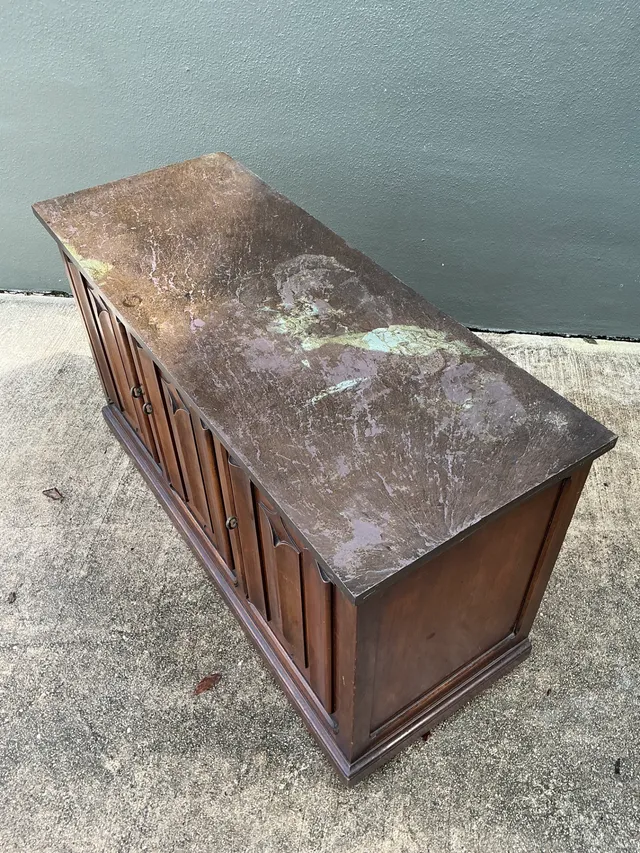 Vintage Carved Walnut Credenza with Slate Top — additional photo 8