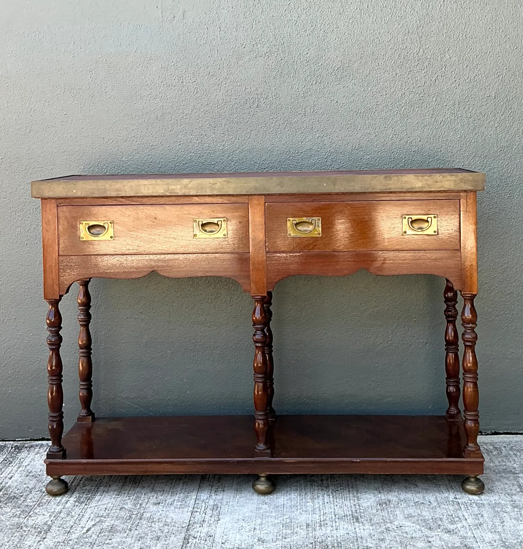Vintage Double Sided Campaign Console Table — additional photo 2