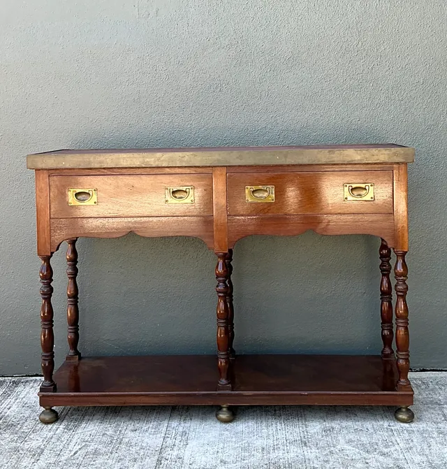 Vintage Double Sided Campaign Console Table — additional photo 2
