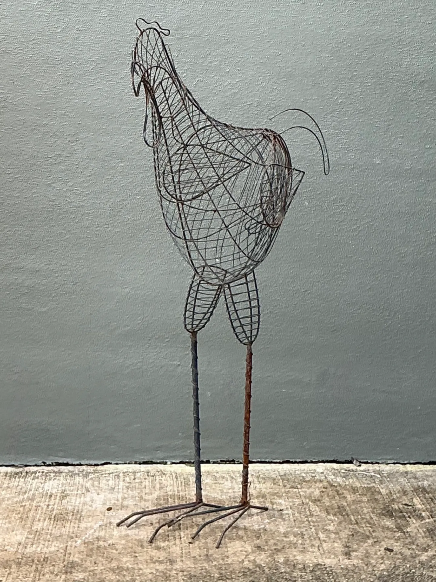 Vintage Iron Wire Rooster Sculpture — additional photo 8