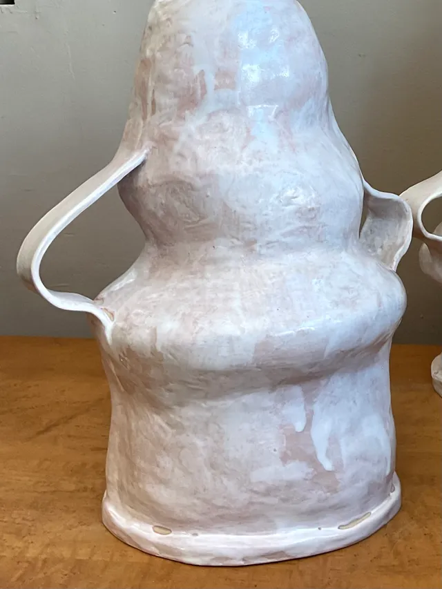Vintage Biomorphic Slab Built Ceramic Lamps - A Pair — additional photo 5