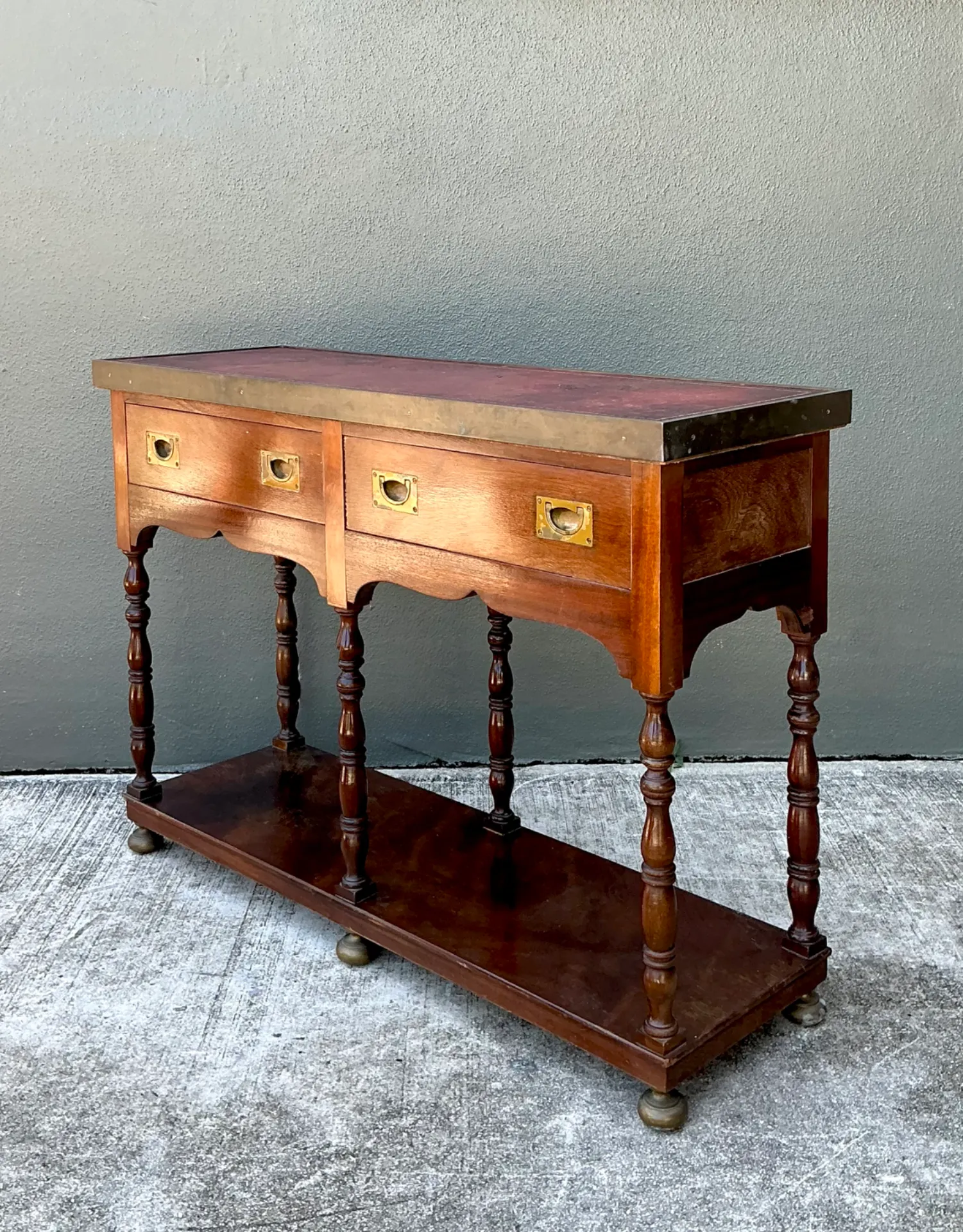 Vintage Double Sided Campaign Console Table — additional photo 8