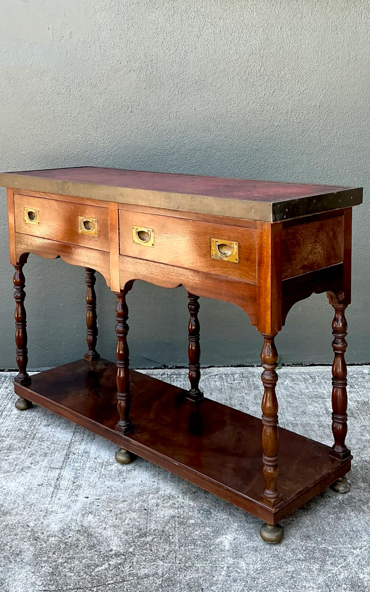 Vintage Double Sided Campaign Console Table — additional photo 8