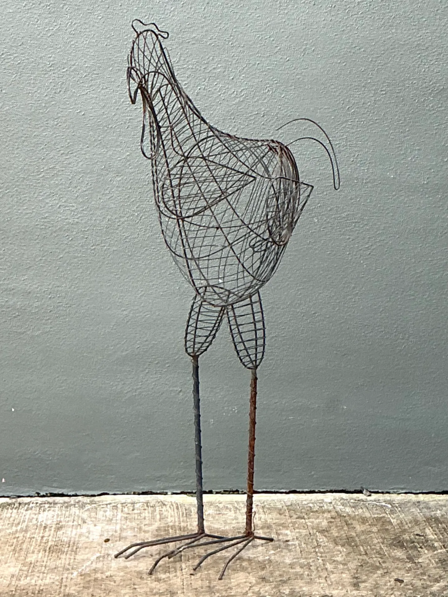 Vintage Iron Wire Rooster Sculpture — additional photo 4