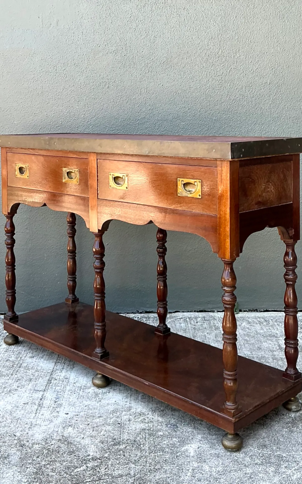 Vintage Double Sided Campaign Console Table — additional photo 6