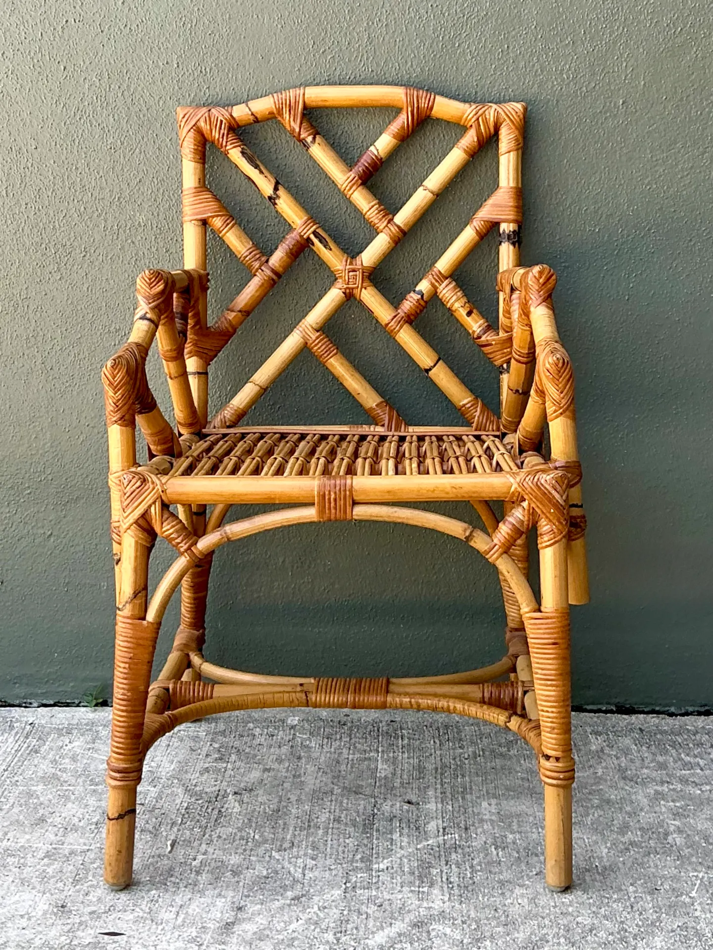 Vintage Chinese Chippendale Bamboo Armchair — additional photo 3