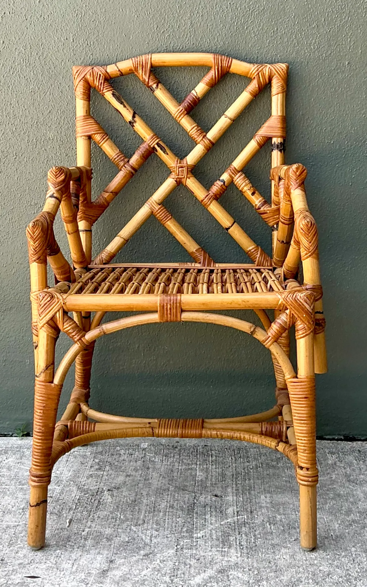 Vintage Chinese Chippendale Bamboo Armchair — additional photo 3