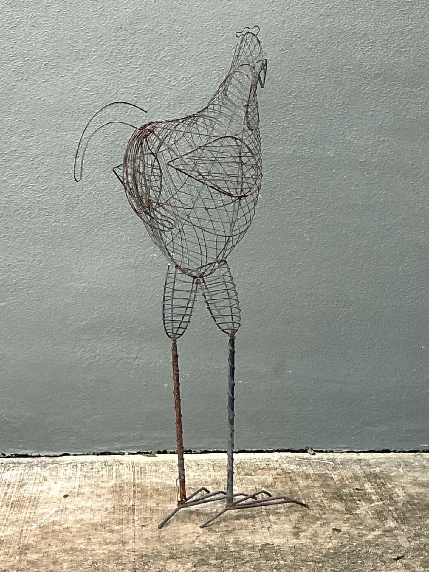Vintage Iron Wire Rooster Sculpture — additional photo 2