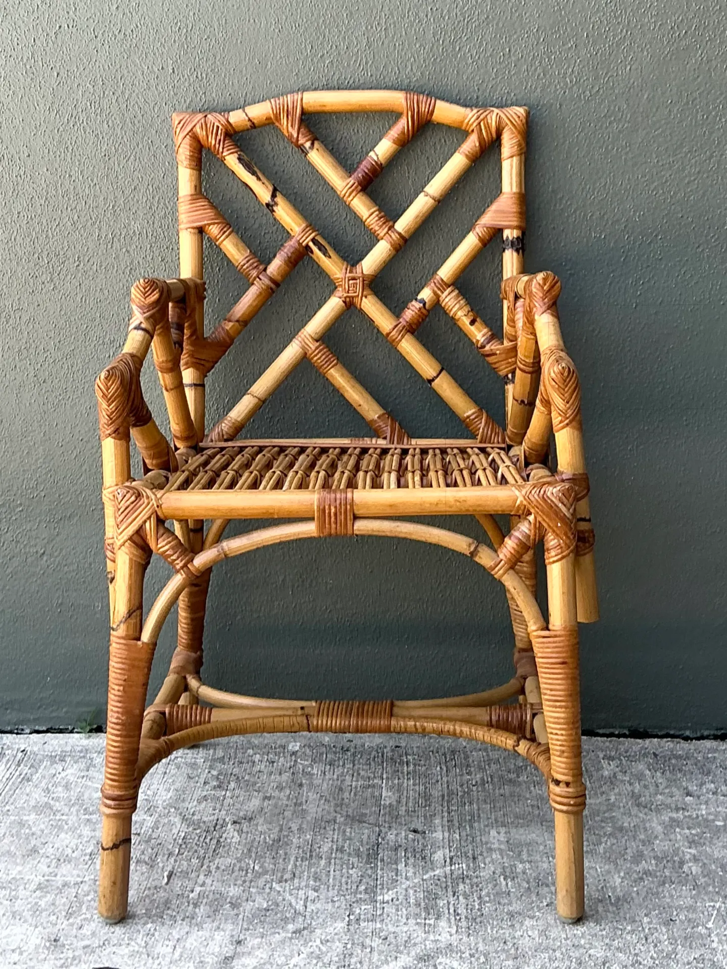 Vintage Chinese Chippendale Bamboo Armchair — additional photo 8