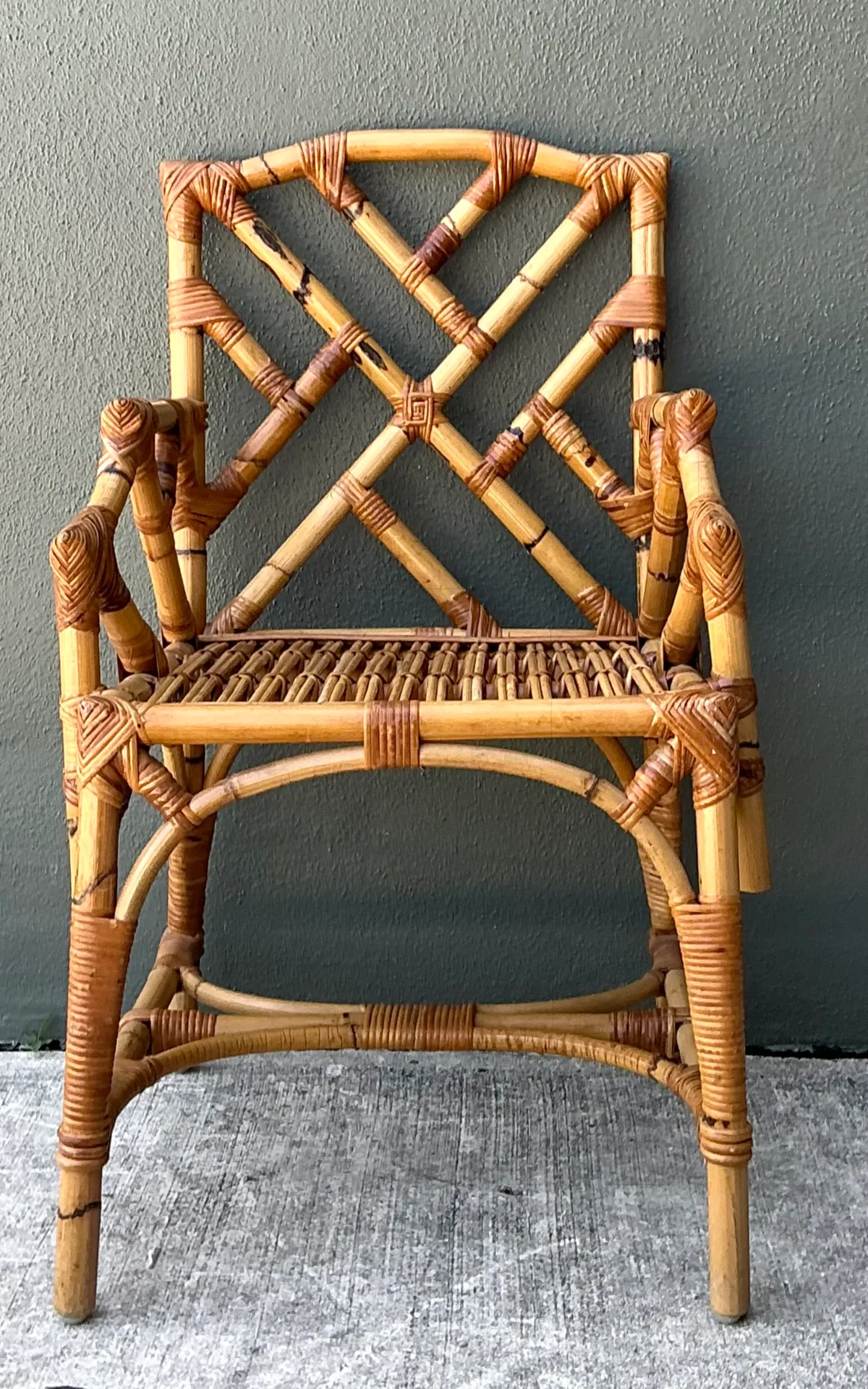 Vintage Chinese Chippendale Bamboo Armchair — additional photo 8