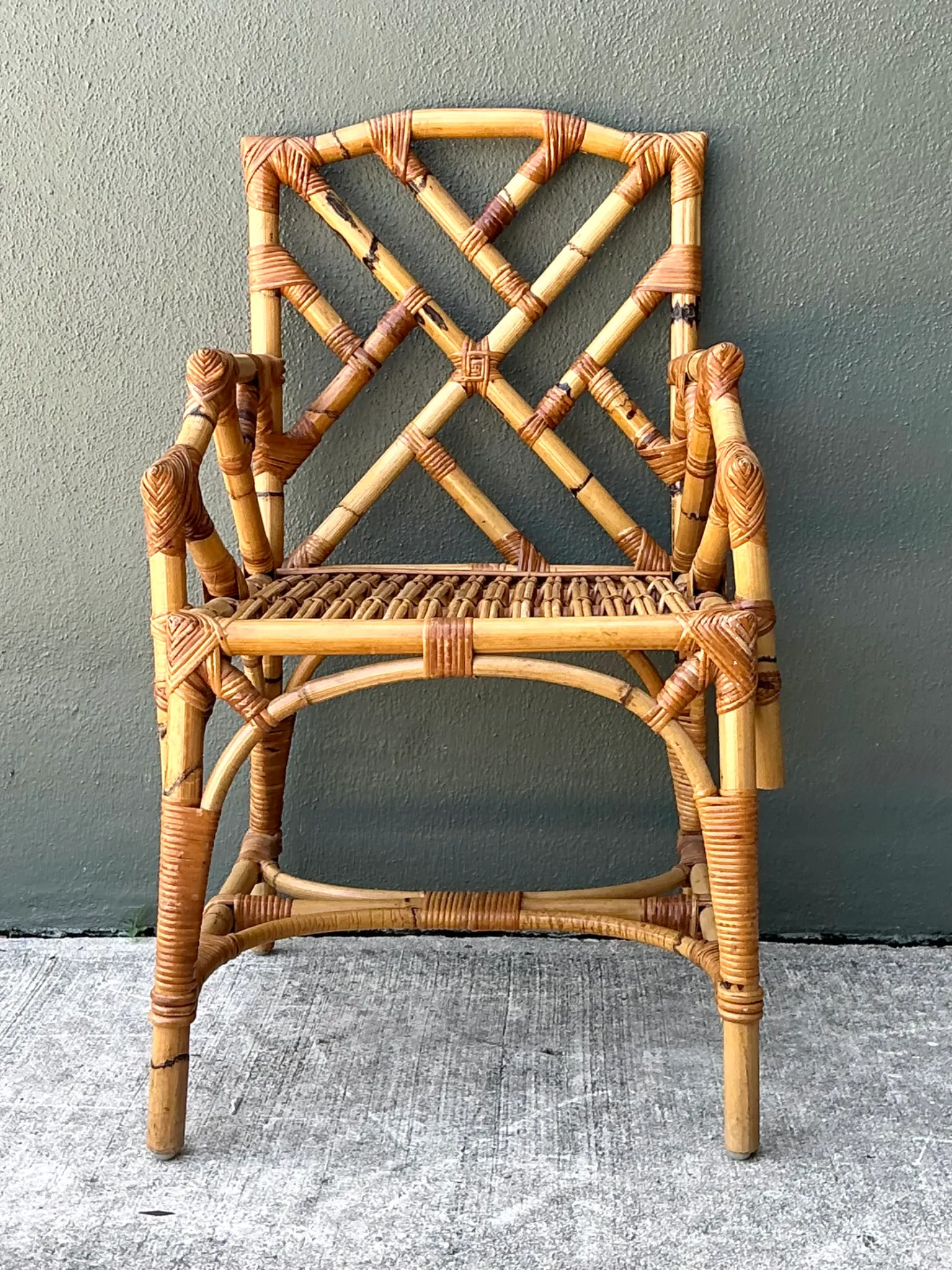 Vintage Chinese Chippendale Bamboo Armchair — additional photo 5