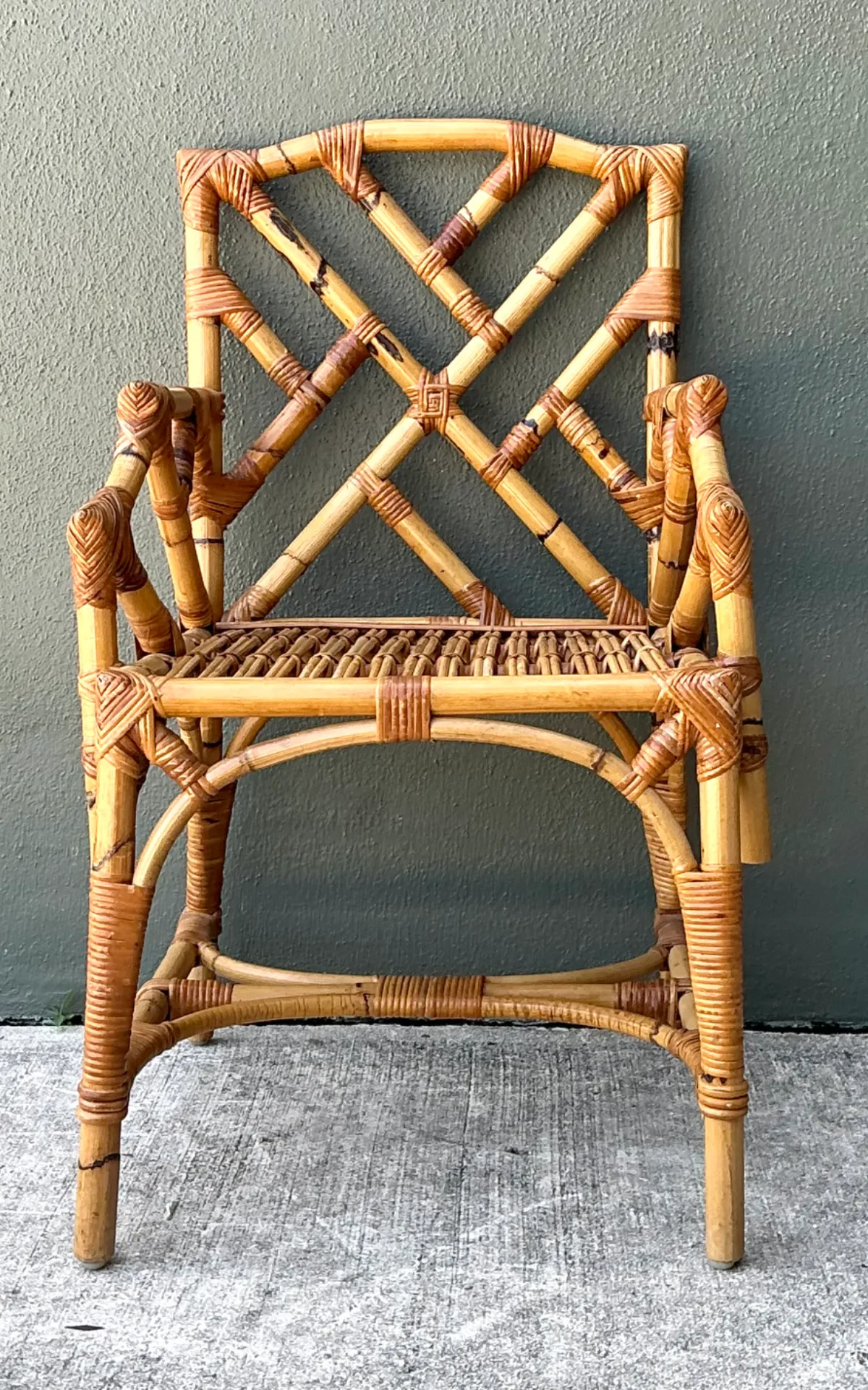 Vintage Chinese Chippendale Bamboo Armchair — additional photo 5