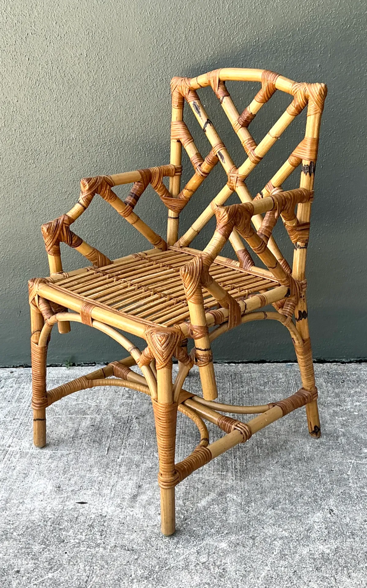 Vintage Chinese Chippendale Bamboo Armchair — additional photo 4