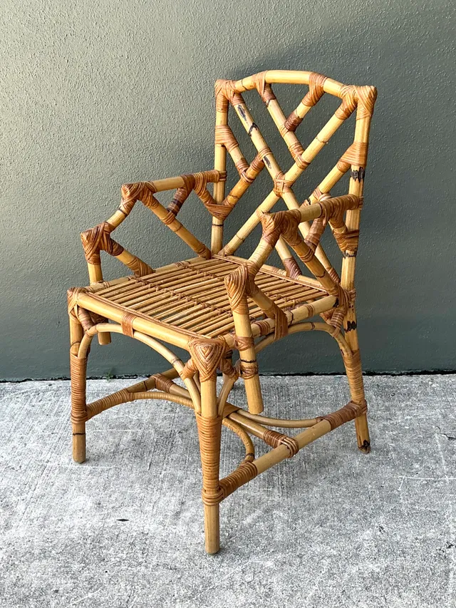 Vintage Chinese Chippendale Bamboo Armchair — additional photo 4