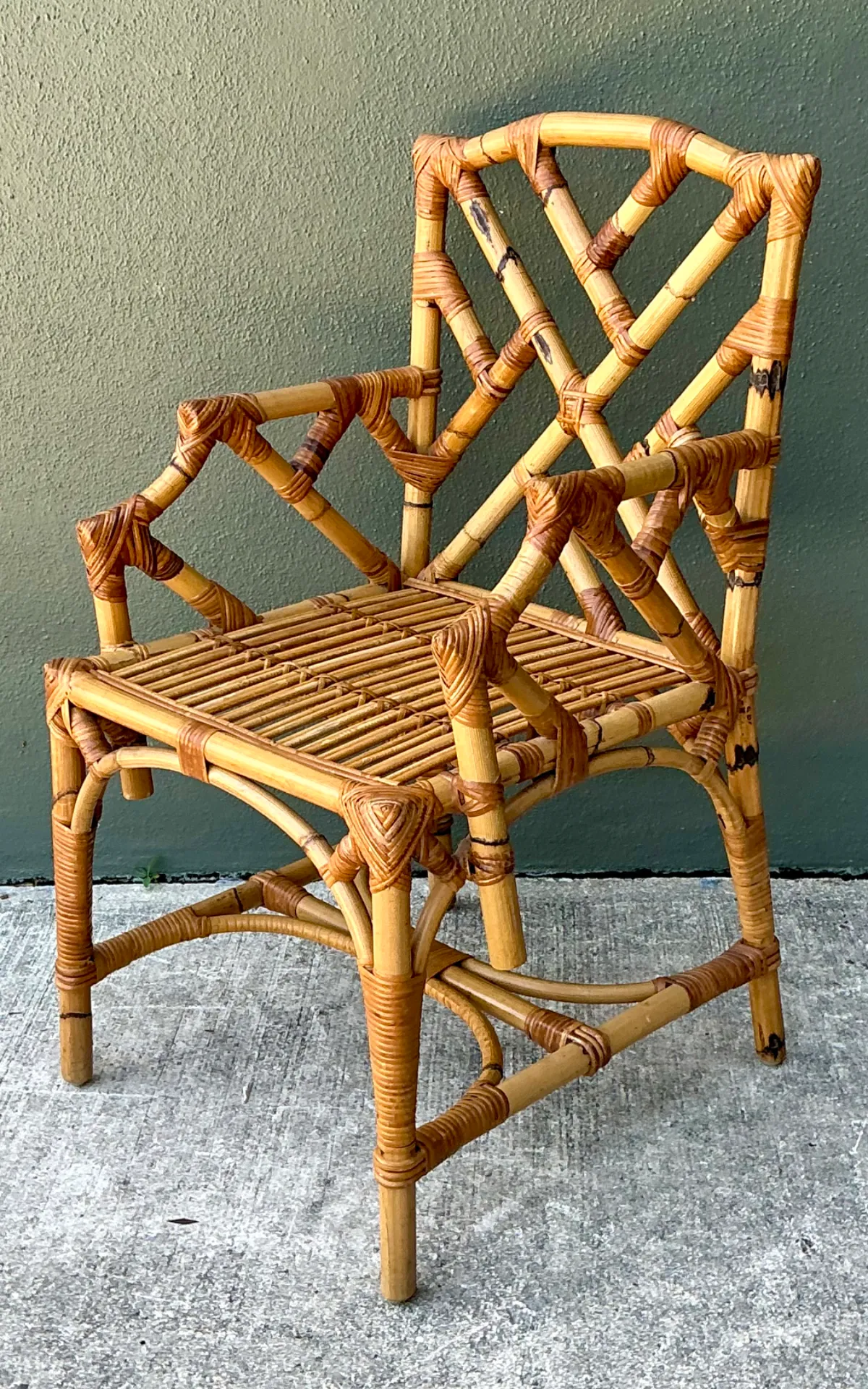 Vintage Chinese Chippendale Bamboo Armchair — additional photo 7