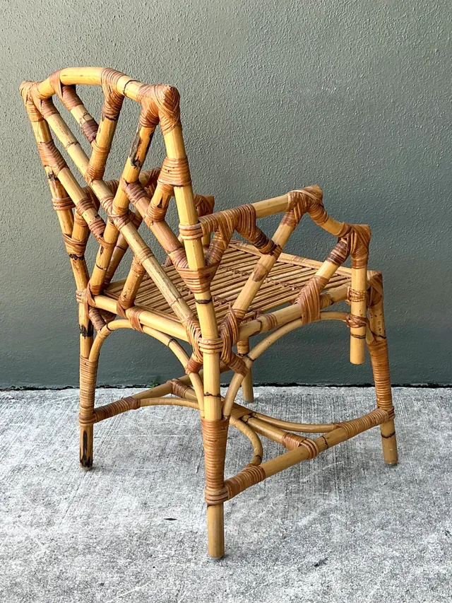 Vintage Chinese Chippendale Bamboo Armchair — additional photo 6