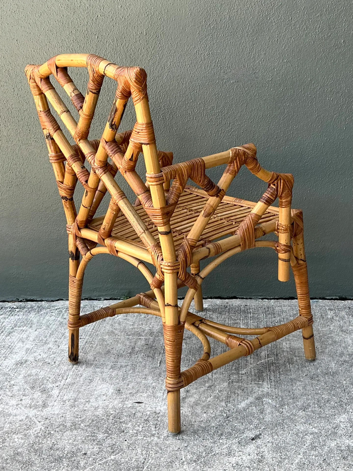 Vintage Chinese Chippendale Bamboo Armchair — additional photo 2