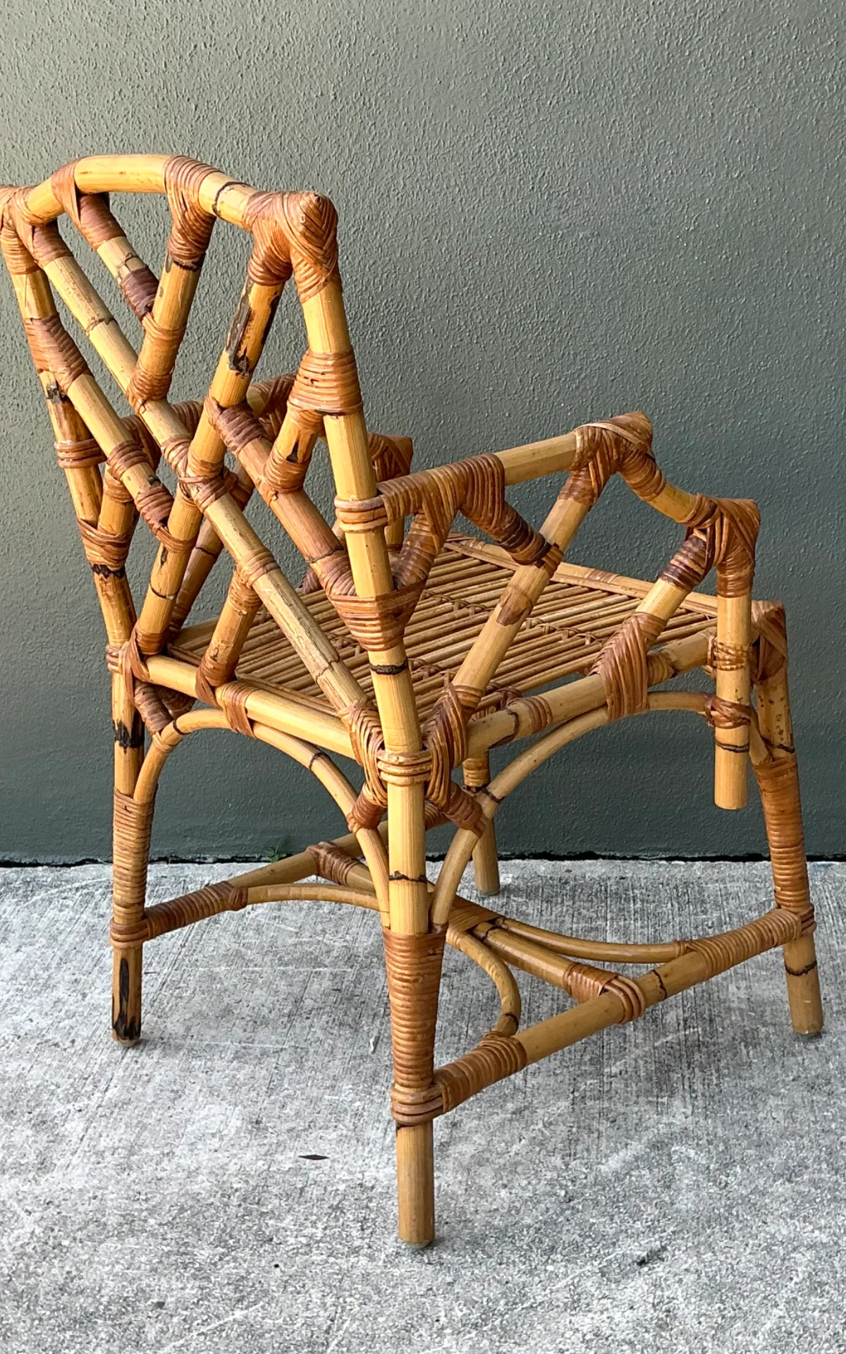 Vintage Chinese Chippendale Bamboo Armchair — additional photo 2
