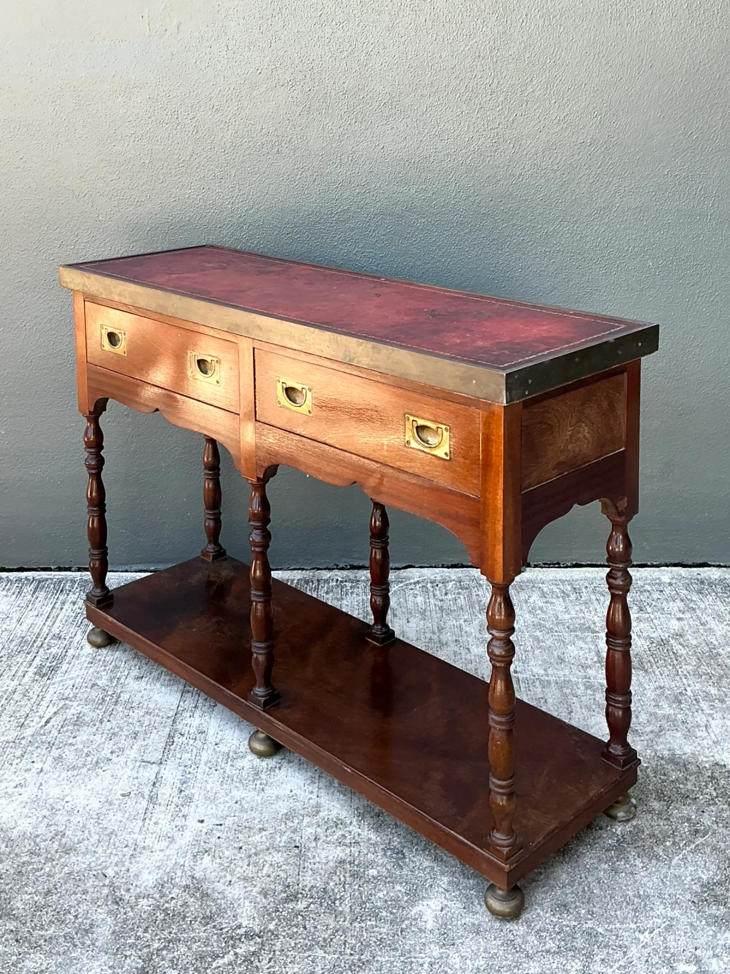 Vintage Double Sided Campaign Console Table — additional photo 7