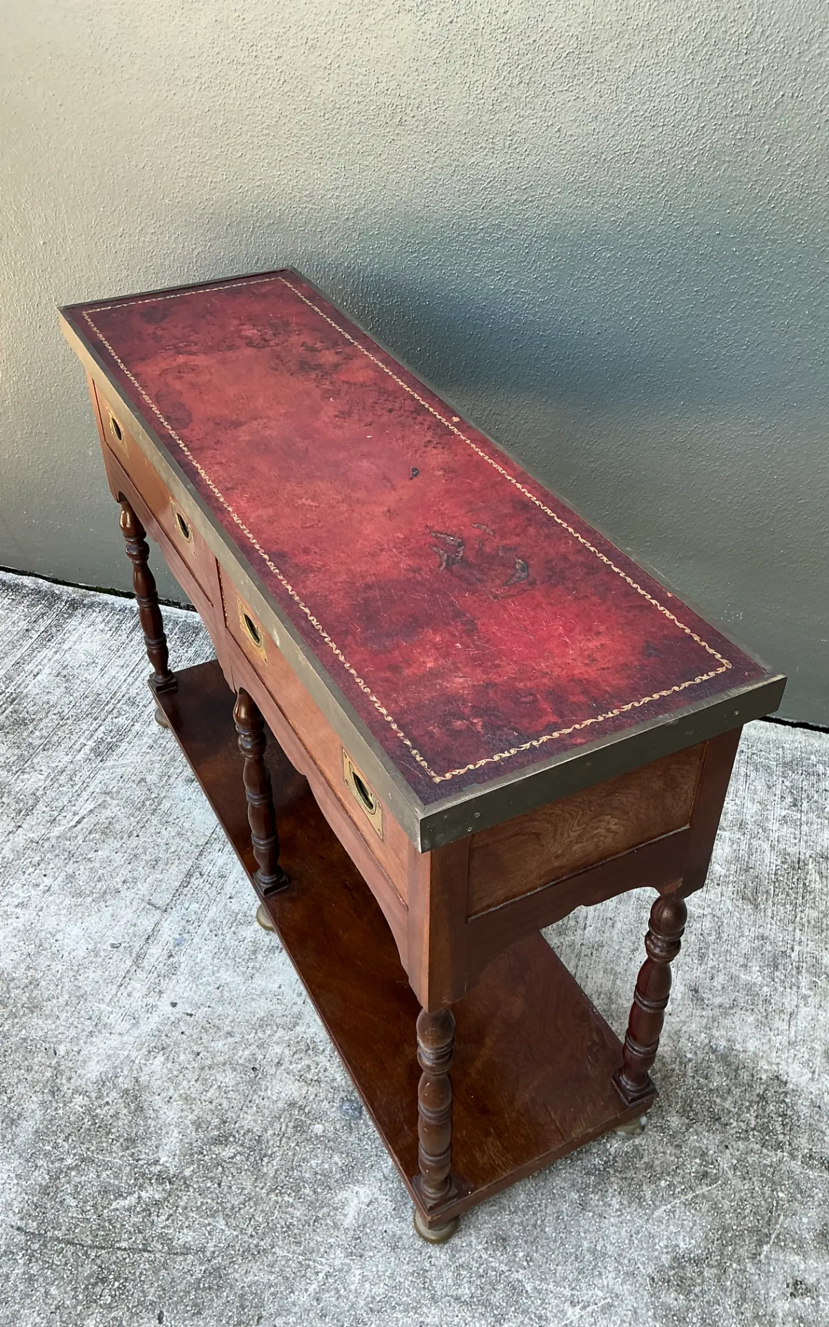 Vintage Double Sided Campaign Console Table — additional photo 5