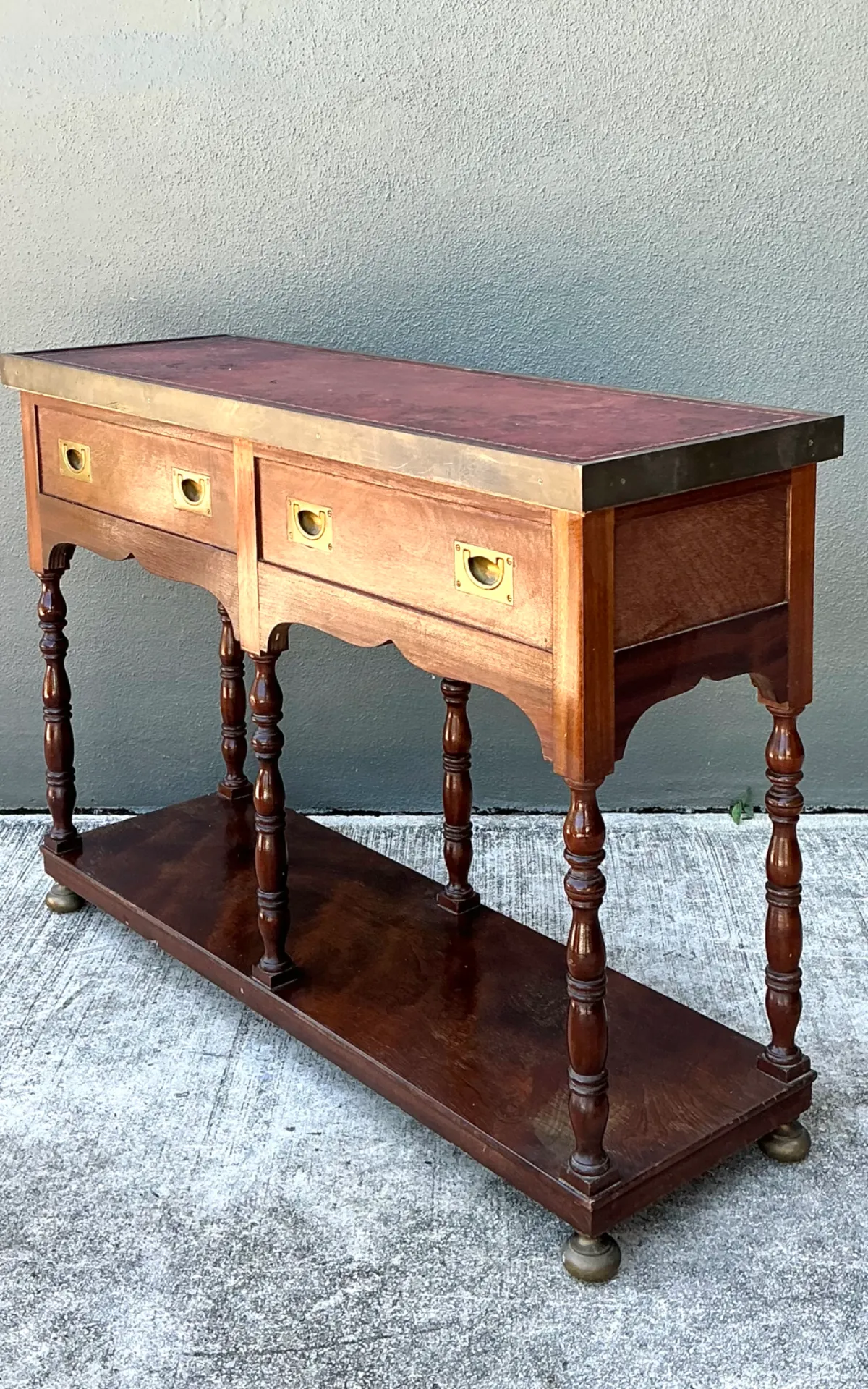 Vintage Double Sided Campaign Console Table