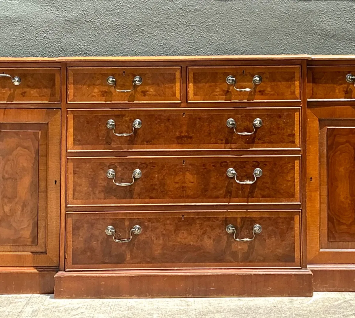 Vintage Flame Mahogany Sideboard Cabinet - Side view