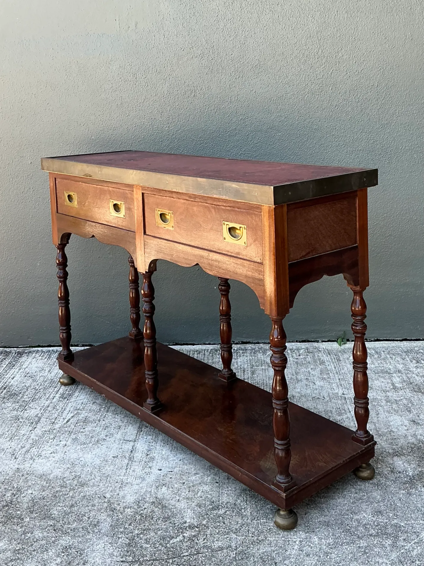 Vintage Double Sided Campaign Console Table — additional photo 3