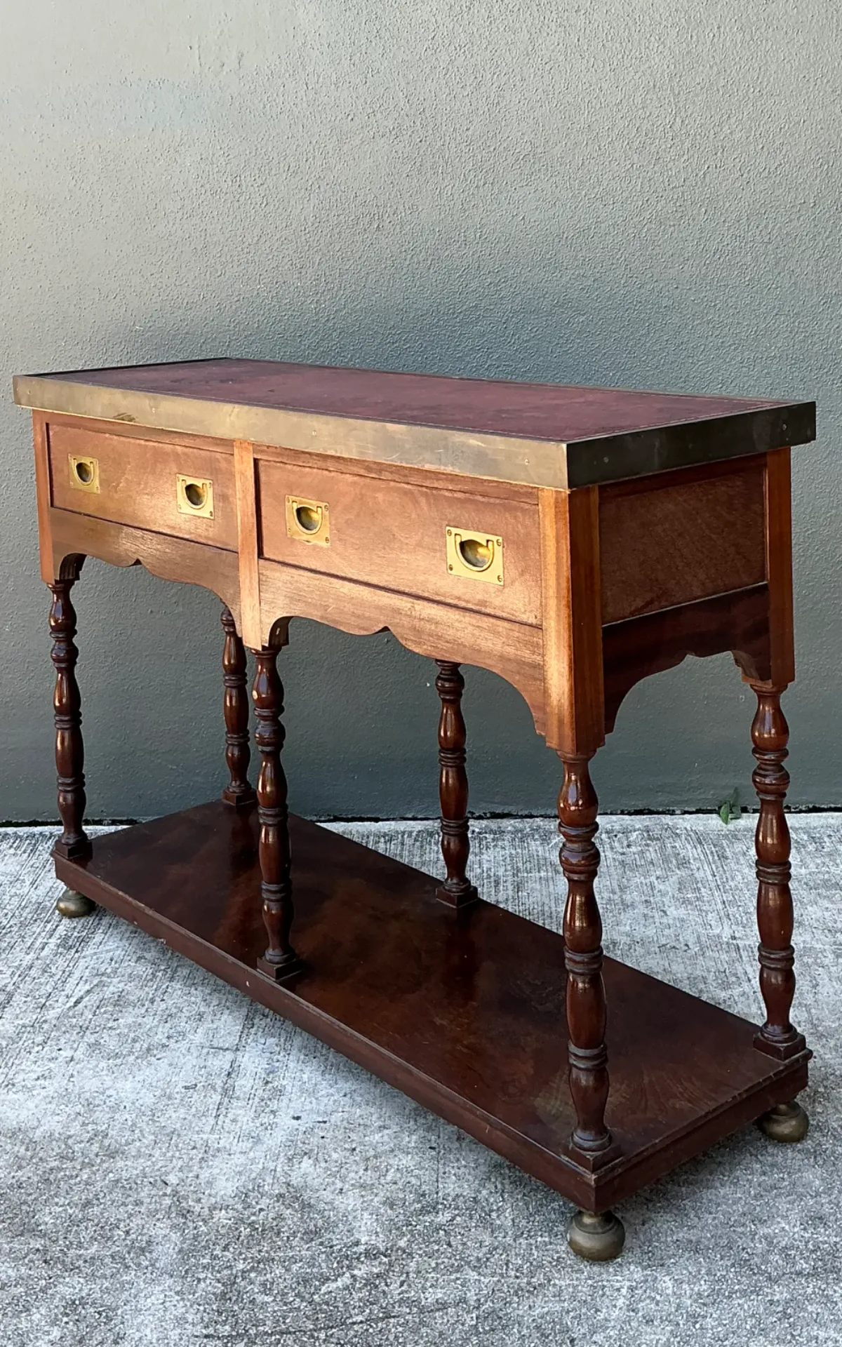 Vintage Double Sided Campaign Console Table — additional photo 3