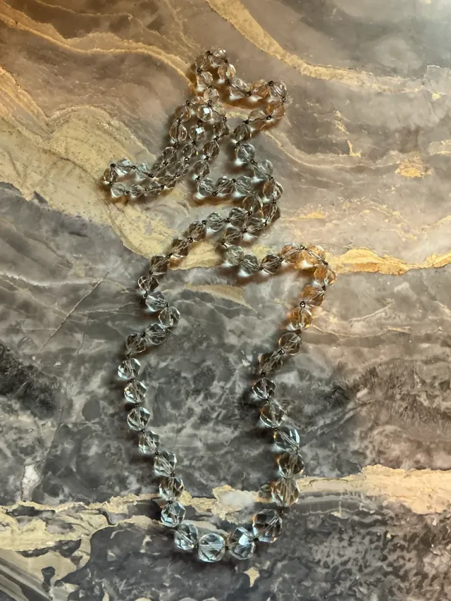 Vintage Clear Cut Crystal Necklace — additional photo 5