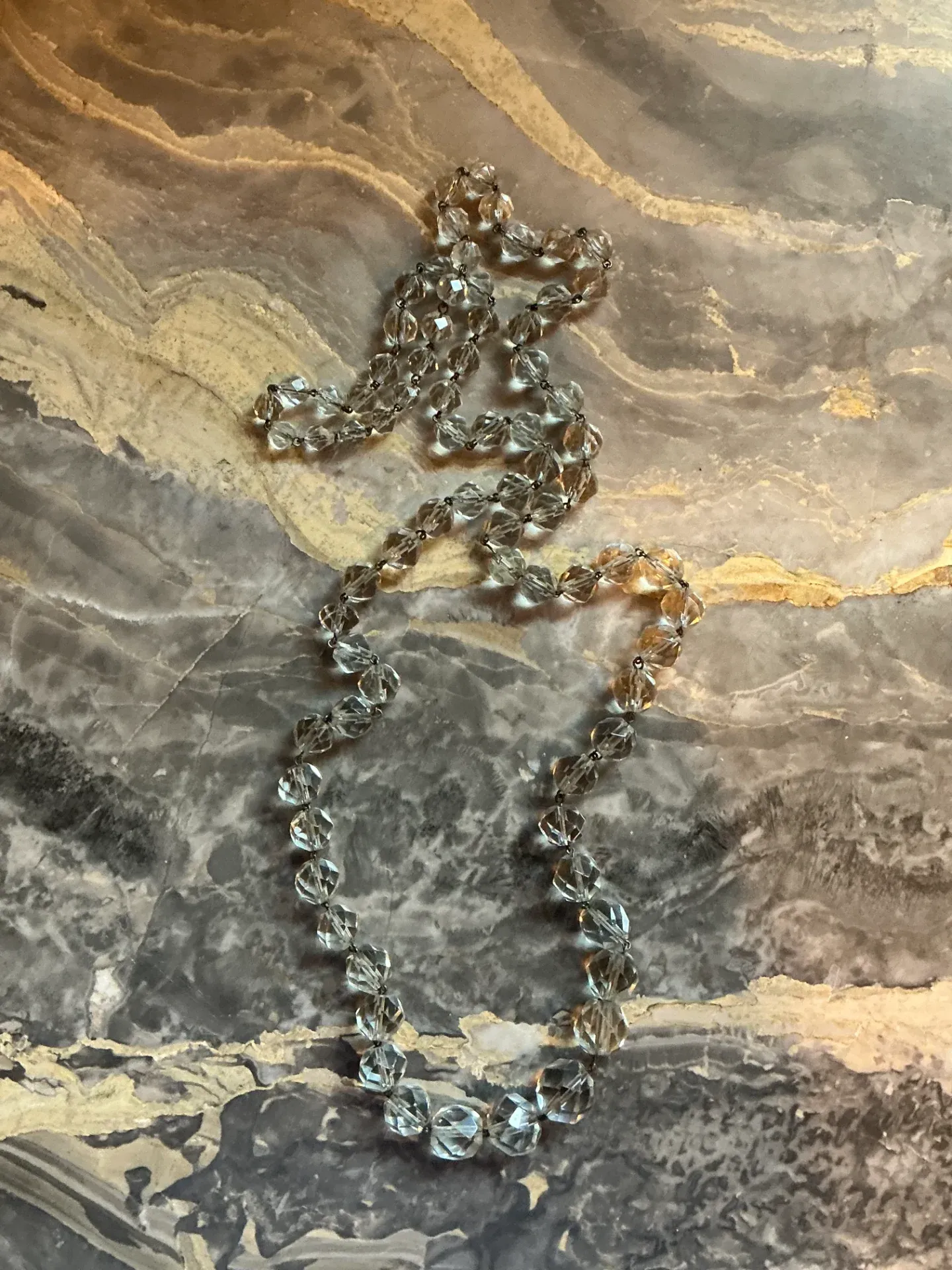 Vintage Clear Cut Crystal Necklace — additional photo 1