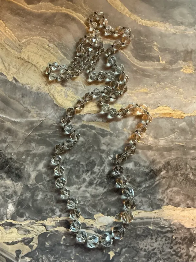 Vintage Clear Cut Crystal Necklace — additional photo 2