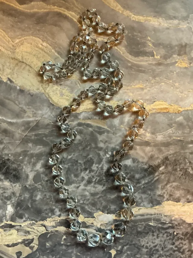 Vintage Clear Cut Crystal Necklace — additional photo 3