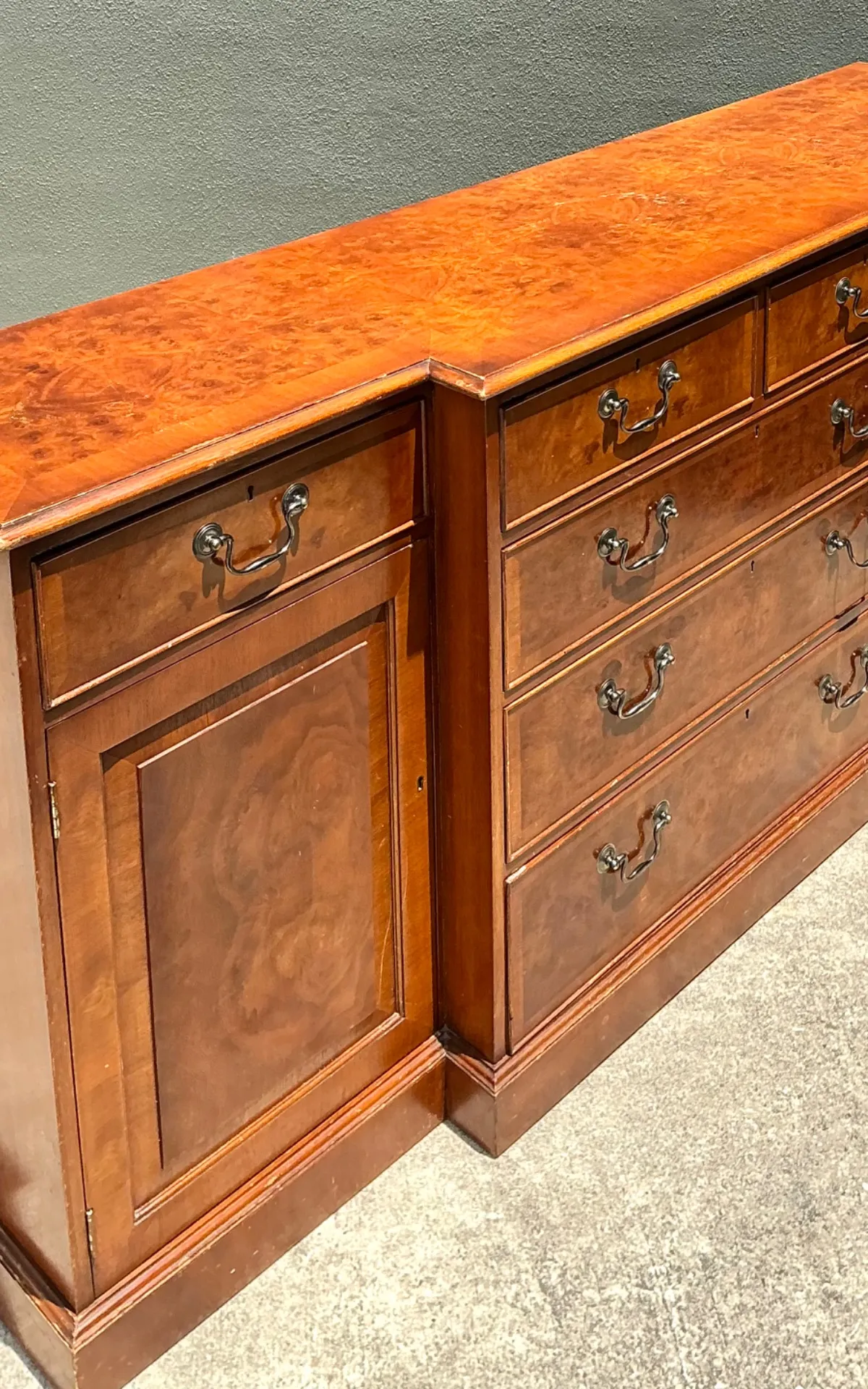Vintage Flame Mahogany Sideboard Cabinet - Back view