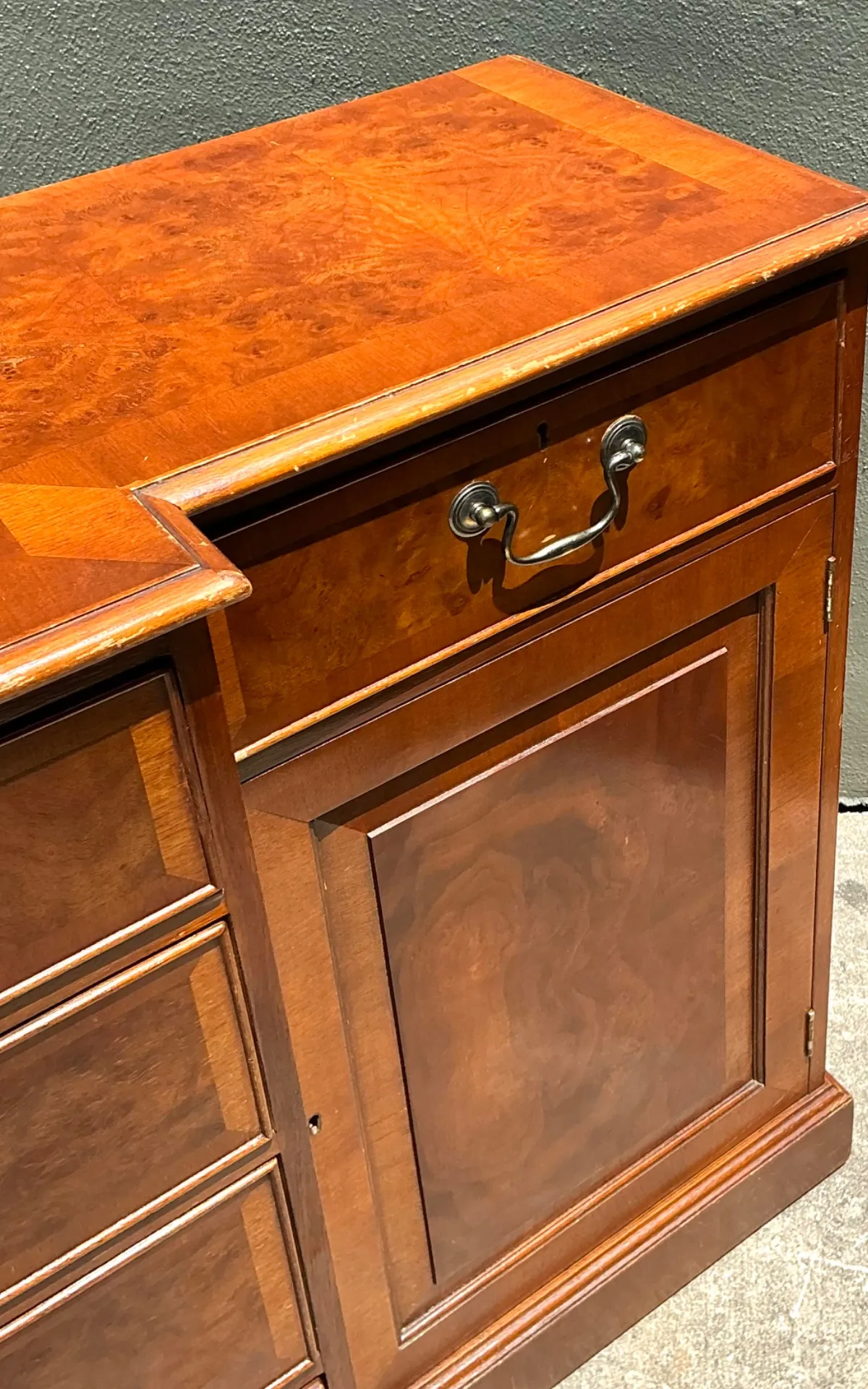 Vintage Flame Mahogany Sideboard Cabinet - Top view