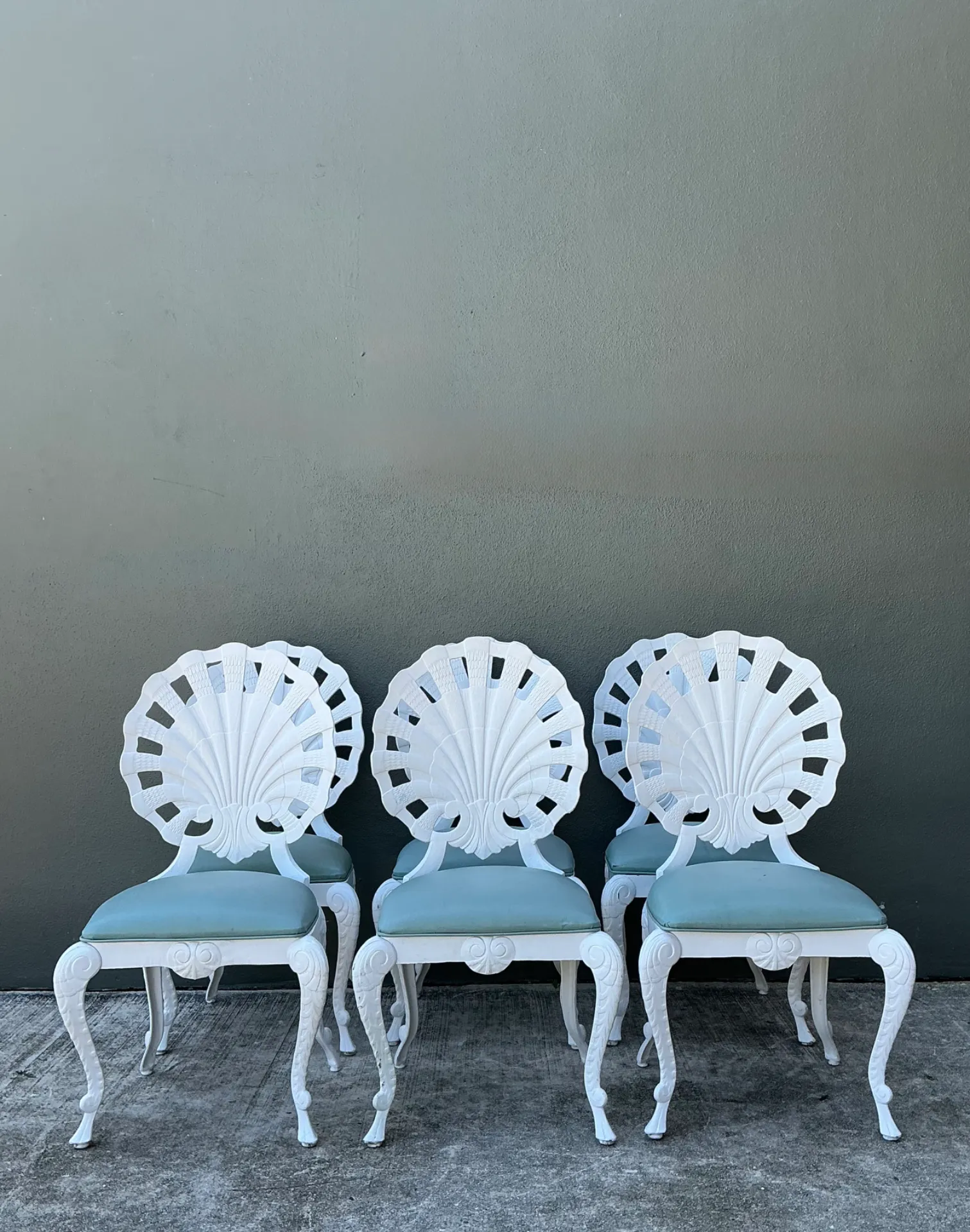 Vintage Cast Aluminum Shell Back Grotto Chairs - Set Of 6 — additional photo 5
